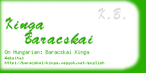 kinga baracskai business card